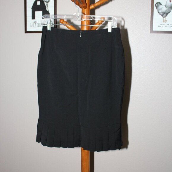 Escada Womens Black Back Pleat Wool Blend Skirt Size 36/6 - Picture 2 of 7